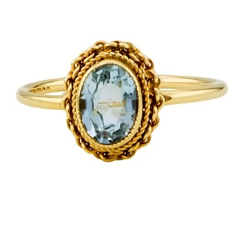 9ct gold Blue Topaz Ring size K